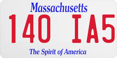 MA license plate 140IA5