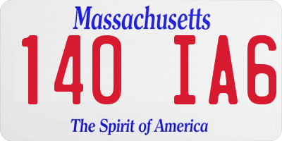 MA license plate 140IA6