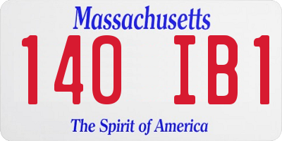 MA license plate 140IB1