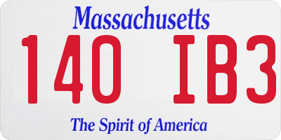 MA license plate 140IB3