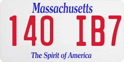 MA license plate 140IB7