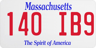 MA license plate 140IB9