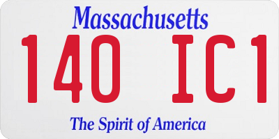 MA license plate 140IC1