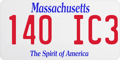 MA license plate 140IC3