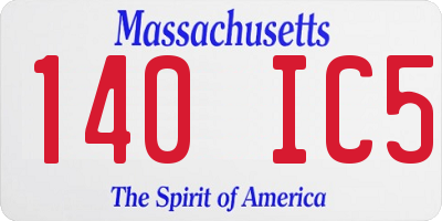 MA license plate 140IC5