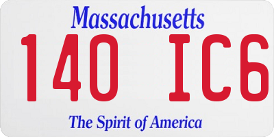 MA license plate 140IC6