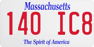 MA license plate 140IC8