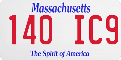 MA license plate 140IC9