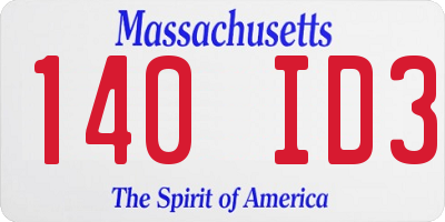 MA license plate 140ID3