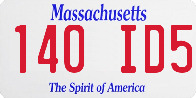 MA license plate 140ID5