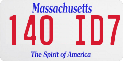MA license plate 140ID7