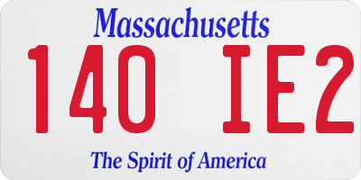 MA license plate 140IE2