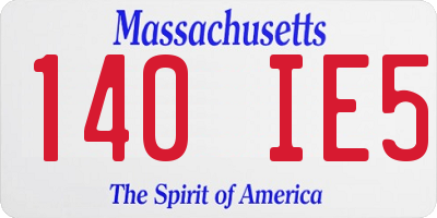 MA license plate 140IE5