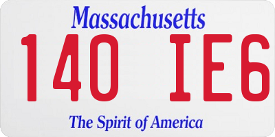 MA license plate 140IE6