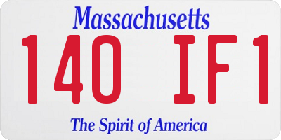 MA license plate 140IF1