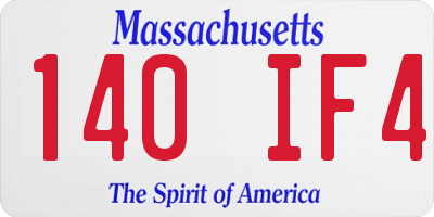 MA license plate 140IF4