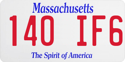 MA license plate 140IF6