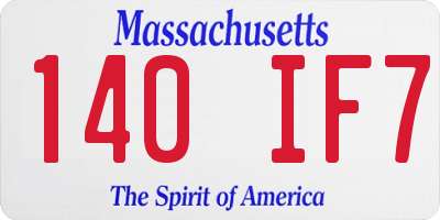 MA license plate 140IF7