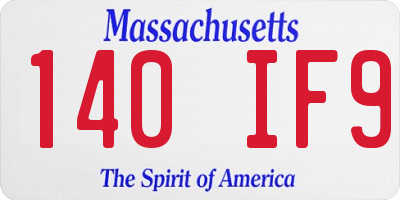 MA license plate 140IF9