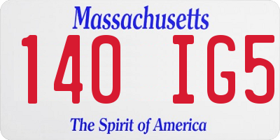 MA license plate 140IG5