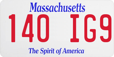 MA license plate 140IG9