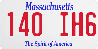MA license plate 140IH6