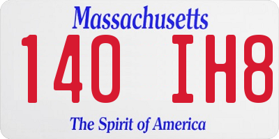 MA license plate 140IH8