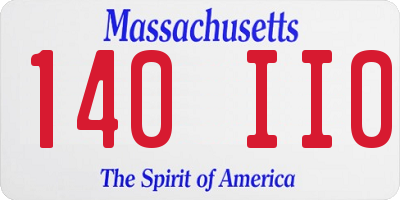 MA license plate 140II0