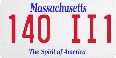 MA license plate 140II1