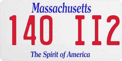 MA license plate 140II2