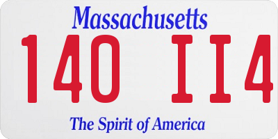 MA license plate 140II4