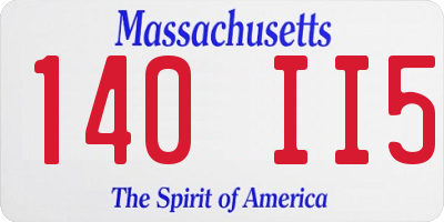 MA license plate 140II5