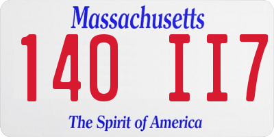 MA license plate 140II7