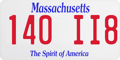 MA license plate 140II8