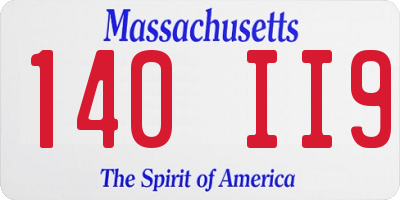 MA license plate 140II9