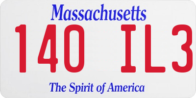 MA license plate 140IL3