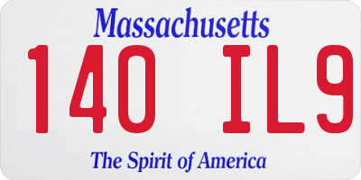 MA license plate 140IL9