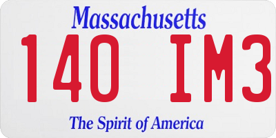 MA license plate 140IM3