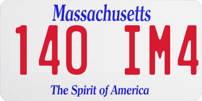 MA license plate 140IM4