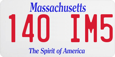 MA license plate 140IM5