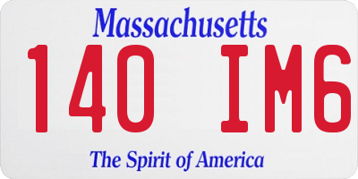 MA license plate 140IM6
