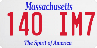 MA license plate 140IM7