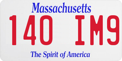 MA license plate 140IM9