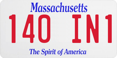 MA license plate 140IN1