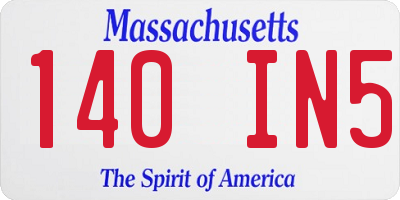 MA license plate 140IN5