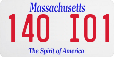 MA license plate 140IO1