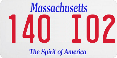 MA license plate 140IO2