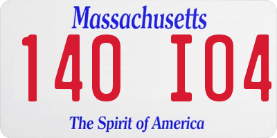 MA license plate 140IO4