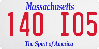 MA license plate 140IO5