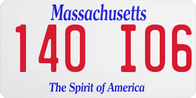 MA license plate 140IO6